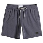 MaaMgic Mens Solid Swim Trunks Quick Dry 4 Way Stretch Mesh Lining Swimwear Bathing Suits,Sand Blue,Large