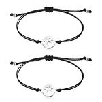 Jewanfix paw print bracelet Unisex Distance Matching Bracelets Handmade Friendship Gifts for Best Friend Couples 2 pcs