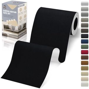 Patch Tissu Autocollant, 10x200 cm Tissu Toile Autocollant, Patch Toile Imperméable Autocollant pour Canapé Tente Meuble Siège Voiture Chaise Longue, Noir