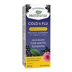 Nature's Way Sambucus Cold and Flu Care Immune with Vitamin C and Zinc – Elderberry Syrup with Echinacea and Propolis – Used in Herbal Medicine for Symptom Relief for Kids 2+ and Adults, 120 ml