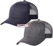 TSSGBL 2 Pack Snapback Trucker Hat Plain Ball Caps for Men Women,Adjustable Blank Mesh Back Summer Baseball Cap（Charcoal Grey-Navy Blue）