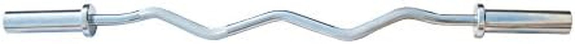 DKN Olympic Weight Lifting EZ Curl Chrome Barbell Bar - Metallic, 2-Inch