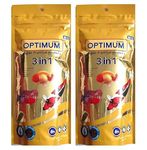 Optimum All Life Stages Pellet, Powder CP 3-in-1 Highly Nutritious Aquarium Fish Food for All Fishes, 100 g -Pack of 2