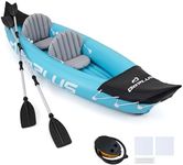 Goplus Inflatable Kayak 2 Person, 10.5 FT Tandem Touring Kayak with Aluminum Paddles, Fin, Seats, Foot Pump, Stable Blow Up Boat for Adults, Heavy Duty Canoe for Fishing Lake River