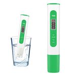 TDS Meter Digital Water Quality Tester for RO-RODI System Drinking Water, Aquariums, Hydroponics, 0-9990 ppm Measuring Range, 1 ppm Increments, 2% Readout Accuracy（Green）