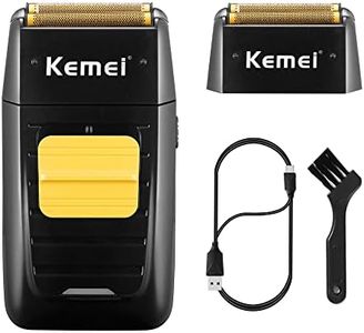 KEMEI Foil Shaver Double Electric Shaver for Men, Professional Electric Razors Head Shaver for Bald Men, Barber Supplies Cordless Rechargeable