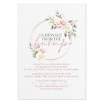 Pink Floral Baby Shower Table Sign - A Message From Bump Poem - A4