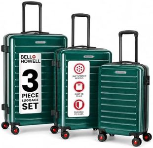 Bell+Howell PC+ABS Hard Shell Luggage Set of 3 with Built in Luggage Scale