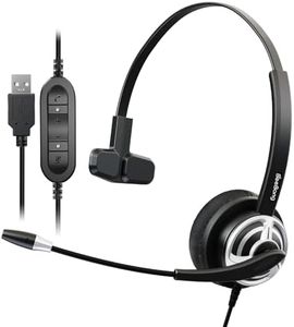 Beebang USB Headset with Microphone Noise Canceling, PC Headset with Mic Mute for Office Call Center Computer Microsoft Teams Skype Chat Business Meeting Softphone Drangon Voice Recognition