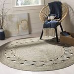 SAFAVIEH Natural Fiber Round Collection 5' x 5' Round Grey NF364C Handmade Boho Charm Farmhouse Jute Area Rug