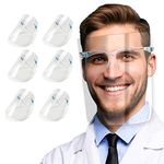 salipt Face Shields Set with 12 Replaceable Anti Fog Shields and 6 Reusable Glasses for Women and Man to Protect Eyes and Face