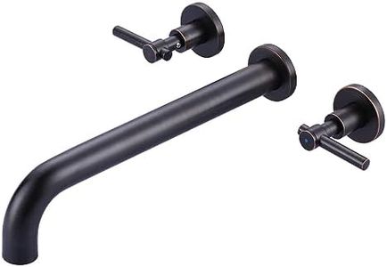 ALEASHA Wall Mount Tub Filler Faucet,High Flow Wall Mounted Bathtub Faucet,Solid Brass Bathroom Tub Faucet Two Handles Bathtub Spout Faucet 12" Long Spout,Oil Rubbed Bronze