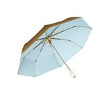 erised's bifrost Umbrella Pocket Umbrella Diameter 100 cm with Open to Automatic Ergonomic Handle Design, Gold Coating Against Moisture Damage, UV Protection, for Men/Women/Girls, Mist Blue, Means