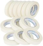 Roczential 12 Rolls White Masking Tape 24mm x 20m Per Roll, Painters Tape, Craft Tape, Labeling Tape, Paper Tape for Bullet Journals, Party Decorations, DIY Craft