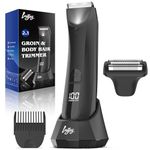 INVJOY Manscape Body Trimmer & Shavers for Men, Dual-Head Men’s Groin & Pubic Hair Trimmer, Waterproof Wet/Dry Ball Shaver with LED Light, USB-C Rechargeable Razors, Ceramic&Foil Blades, Gift for Men