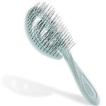 Ninabella Organic Detangle Hair Brush for Women, Men & Children - Does not Pull the Hair - Hair Straightening Brushes for Curly, Straight & Wet Hair - Unique Wave Hairbrush Blue