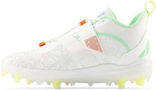 New Balance Unisex FuelCell Lindor V2 Comp Baseball Shoe, Optic White/Neon Dragonfly/Electric Jade, 9 US Men