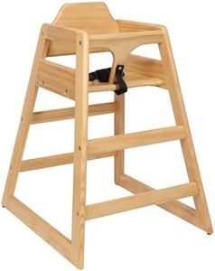 Veemuaro Wooden High Chair, Baby Feeding Seat with Adjustable Safety Straps, Eat & Grow High Chair Dining, Eating, Studying (Natural)