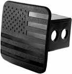 MULL USA Black Flag Hitch Cover Plug (Fits 2" Receiver, Black)