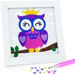 yohuu 5D Diamond Art Kit for Kids 7.1"X7.1" with Wooden Frame Arts and Crafts for Kids Ages 6-8-10-12 Easy to DIY Mosaic Gem Dots Painting by Number Kit Home Wall Decoration