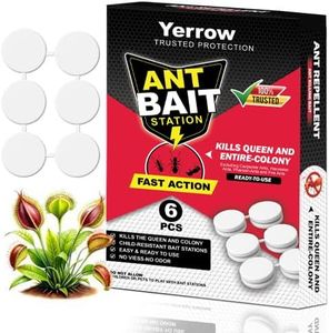 YERROW Ant Bait Station 6 PCS Ready to Use Insect Killer Trap for Kitchen Bathroom Garden Indoor Outdoor Pest Control