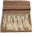 Mexican Handmade Cotton Rebozo Shawl, Brown, Large