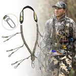 Duck Call Lanyard, Duck Whistle Hunting with 12 Removable Loops, Duck Calls for Hunting Camo Woven Duck Hunting Accessories with Drops Secures 6 Call, Outdoor Predator Gear Gift for Hunter