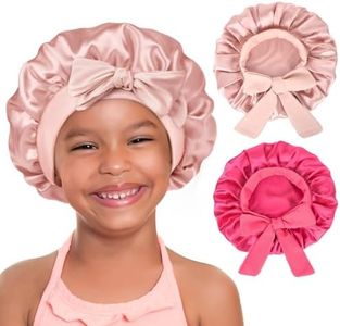 YANIBEST 2 PCS Soft Satin Bonnet, Overnight Protection, Kids Toddler Baby