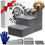 24-inch Dog Stairs for High Beds Up to 32-inch- Foldable Pet Steps for Large Dogs W/Storage- Puppy Dog Stairs to Bed- Tall Pet Stairs for High Beds- Dog Steps for Large Dog or Small Dog