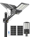 Ofuray Of-7500W Solar Street Lights Outdoor,650000Lm Convex len led Light, 6500k Solar Flood Lights Dusk to Dawn,IP67 Waterproof Led with Remote Control for Street,Court