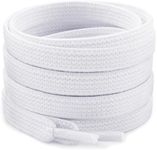 RJ-Sport 2 Pairs Elastic Shoe Laces for Adults Sneakers, Flat Bungee Laces for High Tops, 02-snow White, 54 inches (138cm)