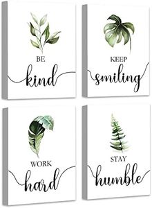 Boho Botanical Plant Inspirational Wall Decor, Motivational Wall Art, Office & Bedroom Wall Decor, Positive Quotes & Sayings, Daily Affirmations for Men, 8x10 inch (20x25 cm,Wooden Frames)