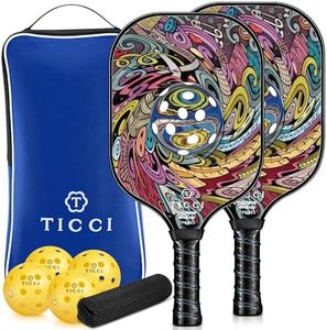 Pickleball Paddles Set of 2, USAPA Approved Fiberglass Pickleball Set with 4 Balls & Carry Bag, Lightweight Rackets for Beginners & Adults