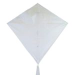 In the Breeze 3325 - Coconut 30 Inch Diamond Kite - Solid White, Fun, Easy Flying Kite
