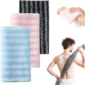 Exfoliating Shower Towel, 2026 New Soft Textured Exfoliating Bath Towel for Home,Soft Foldable Back Scrub Towels, Rich Foaming Body Washcloth, for Cleaning Body Skin (A)