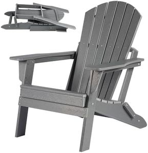 GarveeLife Folding Adirondack Chair, Oversized Hdpe Adirondack Chairs with Weather Resistant, Outdoor Fire Pit Chair for Patio, Porch, Deck, Garden