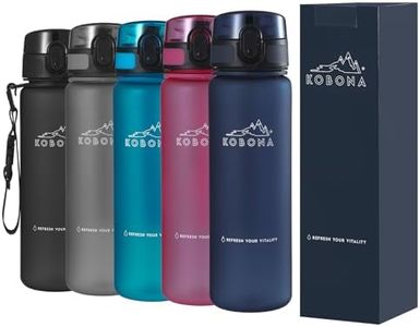 KOBONA 500-ml Smart and Handy Small Sport Water Bottle - Wide Mouth for Ice, Fruit Infuser Sieve, Leak Proof, Light Weight, Food Grade BPA Free Tritan, for Gym Fitness School Office, Dark Blue