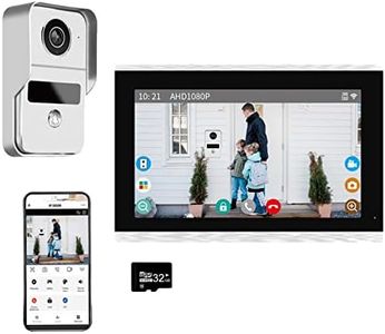 Wireless Video Doorbell Intercom with 10 inch Touch Monitor System,1080P Video Entry Doorphone Door Camera,TUYA WiFi Smart Home Video Intercom Kits for Home Apartment