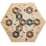 Custom Wood Settler Game Board - 2-4 Players | Main Board Only Natural Frame | Compatible with Catan