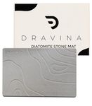 DRAVINA Shower Stone Bath Mat, 60 x 39 CM - Drying Stone Bath Mats for Bathroom & Kitchen Counter Dish Drying Mat, Super Absorbing & Non-Slip Diatomite Mats, Floor Mat, Natural, Easy to Clean