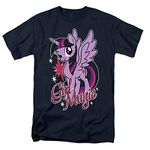 My Little Pony Twilight Sparkle Girl Magic T Shirt & Stickers, A. Navy, Large
