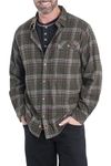 Legendary Whitetails Men's Buck Camp Flannel, Long Sleeve Plaid Button Down Casual Shirt, Corduroy Cuffs, Forest Plaid, S