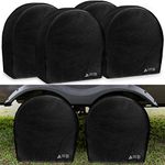 Leader Accessories Tire Covers (4 Pack) Heavy Duty Waterproof Tire Cover Wheel Covers for RV Wheel Travel Trailer Camper Car Truck Jeep SUV Fits 29"-31.75" Diameter Tires from Side to Side,Black