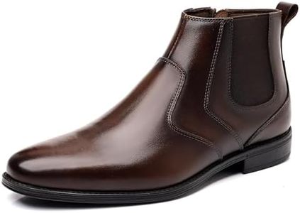 Holy dove Mens Coffee Brown Chelsea Dress Boots with Side Zipper & Slip-On Ankle Design, Genuine Leather Casual Boots for Men, Size 12