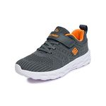 DREAM PAIRS Boys Girls Trainers Tennis Running School Sneaker Shoes, Kd18001k, Grey Orange, Size 1 US Little Kid/ 13 UK Child