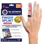 Doctor Developed Finger Splint & Handbook - Trigger Finger, Arthritis, RSI - Fits Ring, Index, Pinky & Middle - 2 sizes (Pink, L/XL, Single)