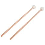 Hopbucan 1 Pair Felt Mallets Drumsticks Drum Sticks with Wood Handle for Percussion Instrument Accessories