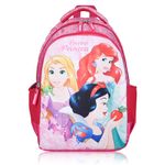 Kuber Industries Disney Princess Forever Backpack | School Backpack for Kids | College Backpack | School Bag for Boys & Girls | 3 Compartments School Bag | Spacious & Multiple Pockets | Pink