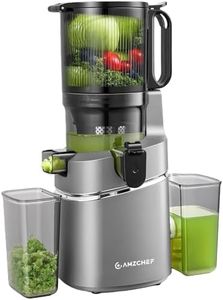 AMZCHEF Cold Press Juicer, 2L and 135mm Extra Self-Feeding Juicer Machines for Whole Vegetable & Fruit, Masticating Slow Juicer with Large Auger & Triple Strainers, Easy to Clean, High Juice Yield
