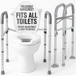 Vive Toilet Safety Rail for Handicapped & Seniors - Folding Bathroom Frame w/Handles for Elderly & Disabled - Standalone Grab Bar w/Arms - Toilet Seat Assistance Support Stand Up Assist Device